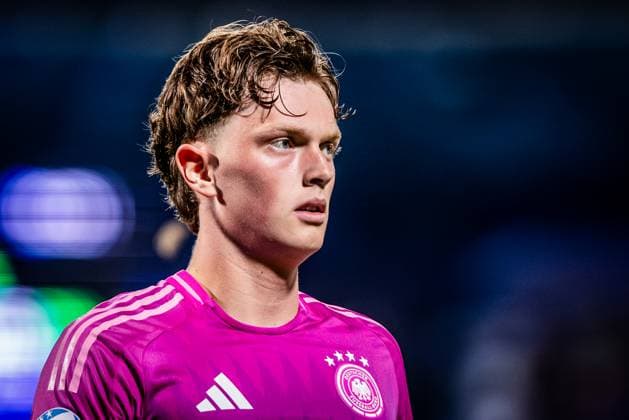 ENGLAND U21, U 21 - GERMANY U21 Paul Wanner of Germany during the UEFA European Under-21 Championship 2025 Group B football match between England U21 and Germany U21. Stadium Nitra Arena, Nitra, Slovakia, June 18, 2025. Photo by Branislav Racko Copyright: xx 080A9147-Enhanced-NR