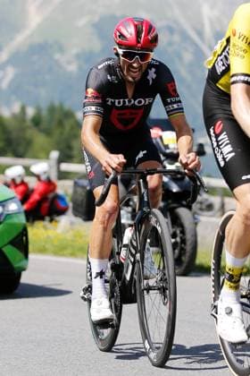 TDS 4.Etappe Julian Alaphilippe FRA Team Tudor am Spluegenpass 18.06.2025 Spluegenpass, SCHWEIZ, Tour de Suisse 4.Etappe Heiden - Piuro Julian Alaphilippe FRA Team Tudor am Spluegenpass