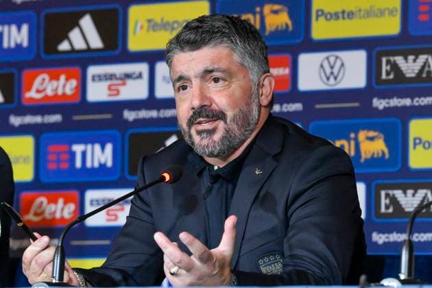 Gennaro Gattuso during the press conference, PK, Pressekonferenz to present Technical Commissioner Gennaro Gattuso at the Hotel Parco dei Principi Rome, Italy - Thursday 19 June 2025. Sports - Football.  Copyright: xFabrizioxCorradetti LaPressex
