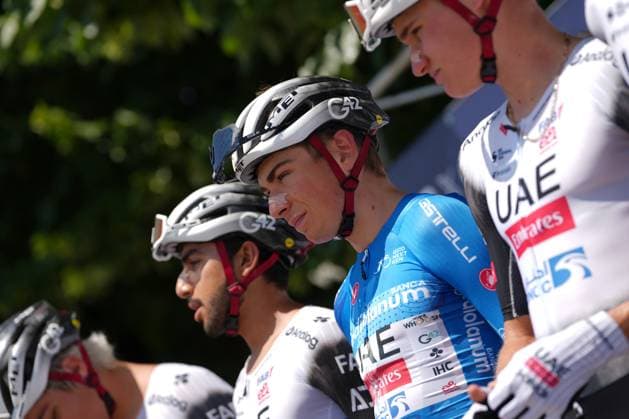 Pericas Capdevila Adria of Uae Team Emirates Gen-Z blue jersey during the stage 5 of the Giro Next Gen 2025, Fiorenzuola d™Arda (Pc) Gavi (Al) 153 km, Italy - Thursday, June 19, 2025. - cycling.  Copyright: xGianxMattiaxD Alberto LaPressex