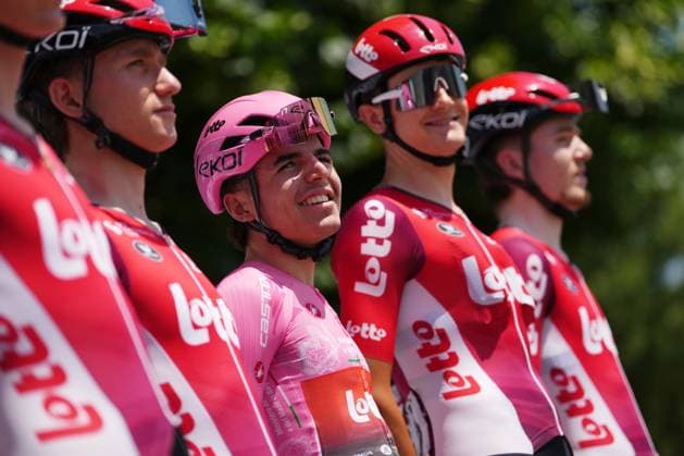Widar Jarno of Lotto Development Team pink jersey during the stage 5 of the Giro Next Gen 2025, Fiorenzuola d™Arda (Pc) Gavi (Al) 153 km, Italy - Thursday, June 19, 2025. - cycling.  Copyright: xGianxMattiaxD Alberto LaPressex