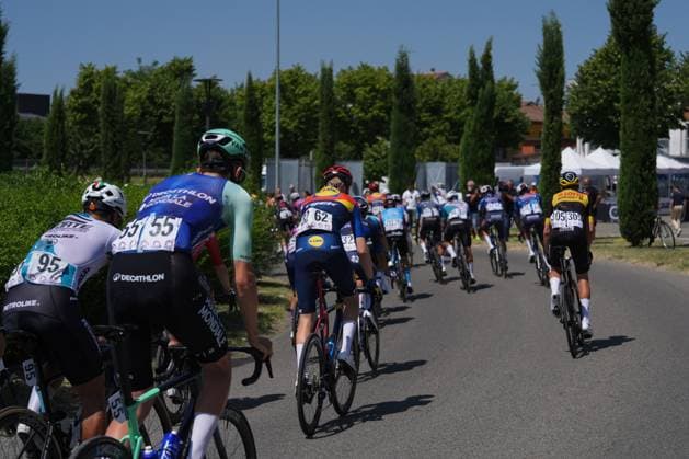 The start of the race of stage 5 of the Giro Next Gen 2025, Fiorenzuola d™Arda (Pc) Gavi (Al) 153 km, Italy - Thursday, June 19, 2025. - cycling.  Copyright: xGianxMattiaxD Alberto LaPressex