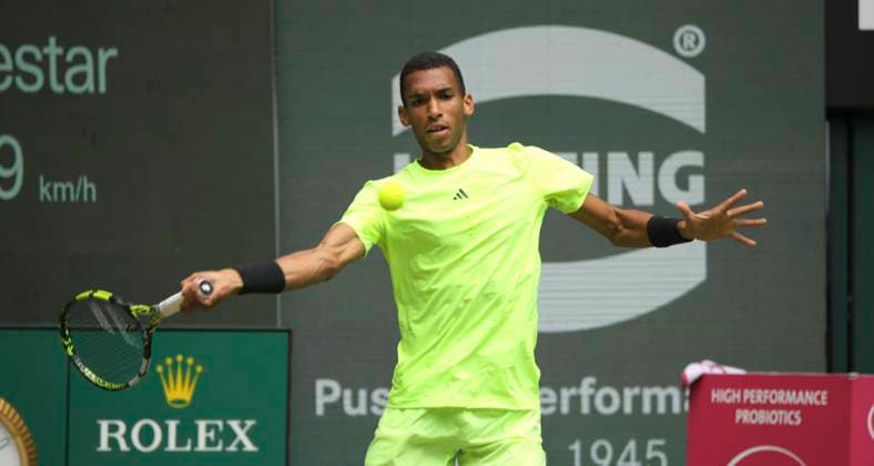 photo : Felix AUGER-ALIASSIME (CAN) Tennis-Turnier Terra Wortmann Cup im Gerry Weber Sportpark (OWL-Arena) in Halle Westfalen am Do. 19.06.2025