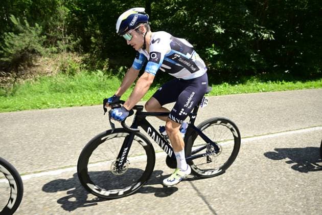 Baloise Belgium Tour 2025 Stage 2 PUTTE, BELGIUM - JUNE 19 : Canal Carlos (ESP) of Movistar Team during stage 2 of the 94th edition of Baloise Tour of Belgium an UCI ProSeries 2.Pro cycling road race stage for Men Elite of 194.6 km with start in Beringen and finish in Putte on June 19, 2025 in Putte, Belgium, 19 06 2025 ( Motordriver Guy De Vuyst - Putte Belgium  Copyright: xNicoxVereeckenx