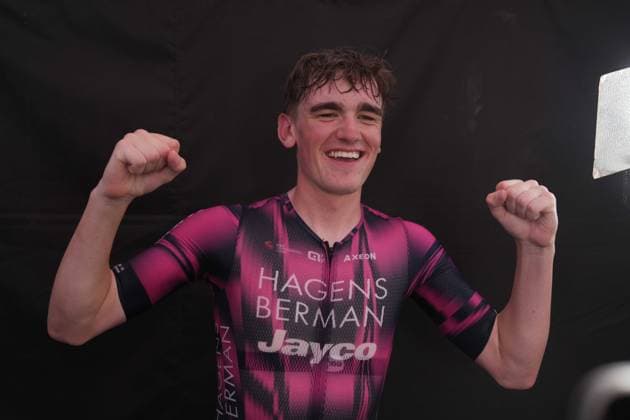 RAFFERTY Adam win the race during the stage 5 of the Giro Next Gen 2025, Fiorenzuola d™Arda (Pc) Gavi (Al) 153 km , Italy - Thursday , June 19, 2025. - cycling.  Copyright: xGianxMattiaxD Albertox LaPressex