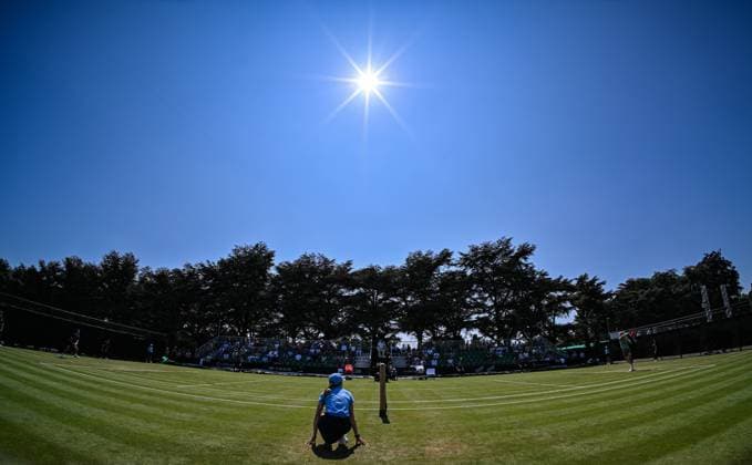 Sport Bilder des Tages 19th June 2025; Lexus Nottingham Tennis Centre, Nottingham, England; Lexus Nottingham Open, Day 4; Martin Landaluce (ESP) hits a forehand in his quarter final match against Terence Altmane (FRA)  ActionPlus12802676 GodfreyxPitt