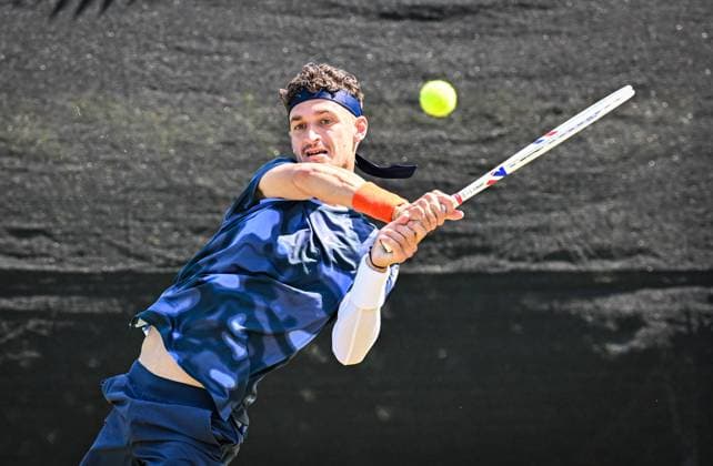 19th June 2025; Lexus Nottingham Tennis Centre, Nottingham, England; Lexus Nottingham Open, Day 4; Terence Altmane (FRA) hits a backhand in his quarter final match against Martin Landaluce (ESP)  ActionPlus12802727 GodfreyxPitt
