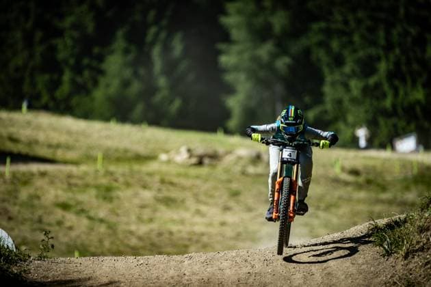 Whoop Mountainbike Downhill Worldcup Val di Sole BALANCHE Camille YETI FOX FACTORY RACE TEAMat Whoop Mountainbike Downhill Worldcup Val di Sole, 19.06.2025,in , Foto: Sebastian Sternemann