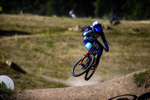 Whoop Mountainbike Downhill Worldcup Val di Sole JEWETT Jakob * GIANT FACTORY OFF-ROAD TEAM - DHat Whoop Mountainbike Downhill Worldcup Val di Sole, 19.06.2025,in , Foto: Sebastian Sternemann