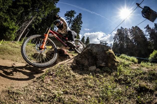 Whoop Mountainbike Downhill Worldcup Val di Sole MASTERS Wyn at Whoop Mountainbike Downhill Worldcup Val di Sole, 19.06.2025,in , Foto: Sebastian Sternemann