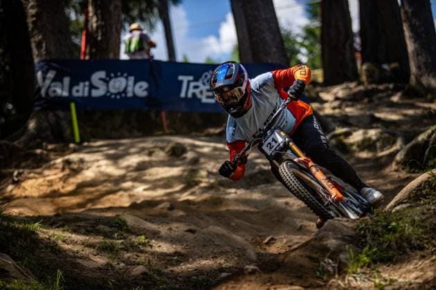 Whoop Mountainbike Downhill Worldcup Val di Sole HARTENSTERN Max CUBE FACTORY RACINGat Whoop Mountainbike Downhill Worldcup Val di Sole, 19.06.2025,in , Foto: Sebastian Sternemann