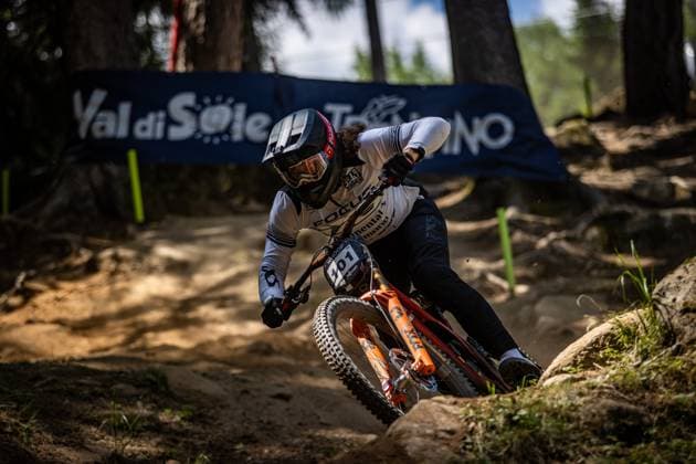Whoop Mountainbike Downhill Worldcup Val di Sole MASTERS Wyn at Whoop Mountainbike Downhill Worldcup Val di Sole, 19.06.2025,in , Foto: Sebastian Sternemann