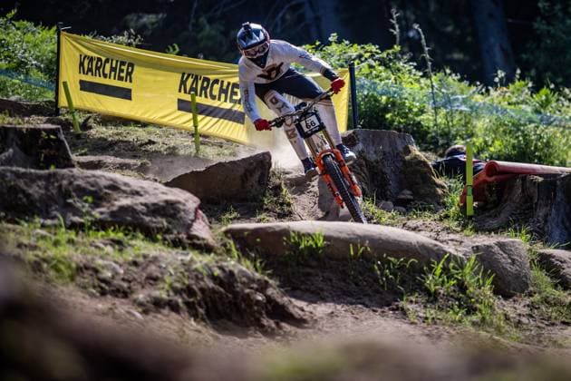 Whoop Mountainbike Downhill Worldcup Val di Sole KOLB Andreas YT MOBat Whoop Mountainbike Downhill Worldcup Val di Sole, 19.06.2025,in , Foto: Sebastian Sternemann
