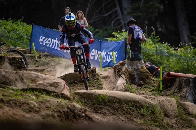 Whoop Mountainbike Downhill Worldcup Val di Sole WILLIAMS Jordan * SPECIALIZED GRAVITYat Whoop Mountainbike Downhill Worldcup Val di Sole, 19.06.2025,in , Foto: Sebastian Sternemann