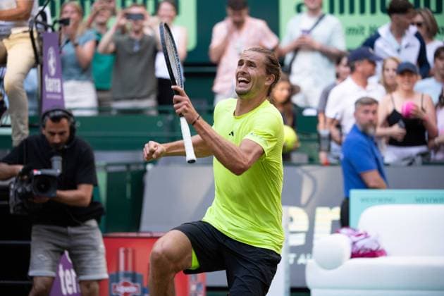 Sport Bilder des Tages Alexander ZVEREV (GER) Jubel, Jubel, jubeln, Freude, cheers, Tennis Terra Wortmann Open 2025 am 18.06.2025 in der OWL Arena Halle Westfalen, Deutschland. Â