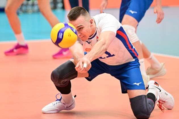 Czech Lukas Vasina in action during the Men s volleyball European league game: Czechia vs Romania in Kutna Hora, Czech Republic, June 19, 2025. (CTKxPhoto JosefxVostarek) CTKPhotoP2025061907672  CTKPhotoP2025061907672