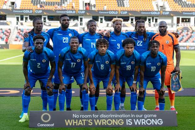 June 19, 2025, Houston, Texas, USA: Haiti s starting eleven for the 2025 CONCACAF Gold Cup match against Trinidad and Tobago at Shell Energy Stadium in Houston, Texas, on Thursday, June 19, 2025. Houston USA - ZUMAp213 20250619_znp_p213_015 Copyright: xLynnxPenningtonx