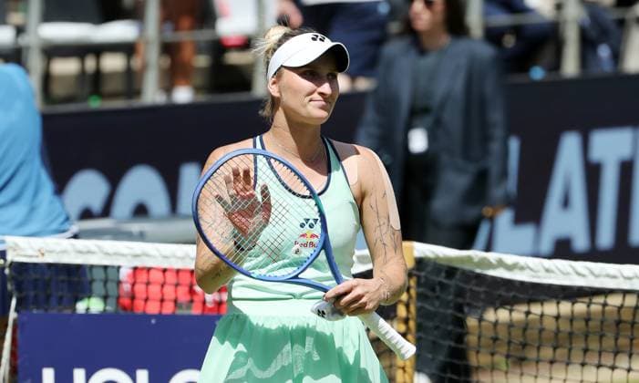 Marketa Vondrousova (CZE) jubelt und steht im Halbfinale Steffi Graf Stadion HYLO Berlin Tennis Open Damen auf Rasen 20.06.2025