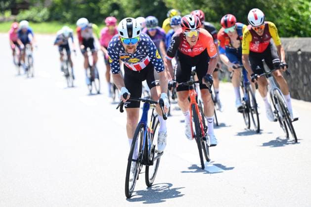 Sport Bilder des Tages Tour de Suisse 2025 Stage 6 NEUHAUSEN AM RHEINFALL, SWITZERLAND - JUNE 20 : Simmons Quinn (USA) of Lidl - Trek during stage 6 of the 88th edition of Tour de Suisse an UCI World Tour 2.UWT cycling road race stage for Men Elite of 186.7 km with start in Chur and finish in Neuhausen am Rheinfall on June 20, 2025 in Neuhausen am Rheinfall, Switzerland, 20 06 2025 ( Motordriver Kenny Verfaillie - Neuhausen am Rheinfall Switzerland  Copyright: xVincentxKalutx