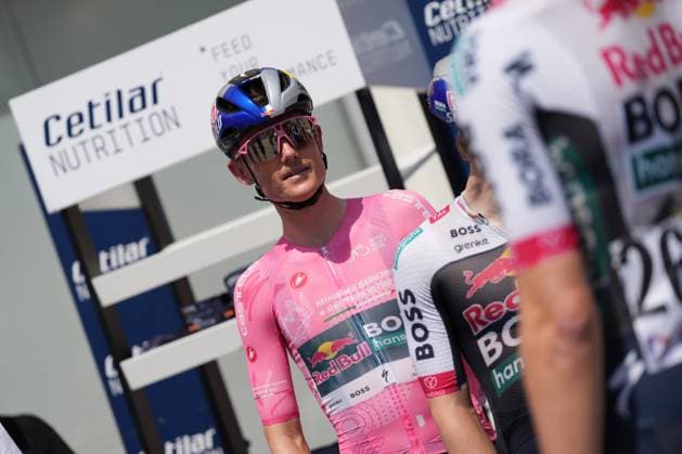 Tuckwell Luke of Red Bull - Bora - Hansgrohe Rookies pink jersey during the stage 6 of the Giro Next Gen 2025, Ovada (Al) Acqui Terme (Al), 155 km, Italy - Friday, June 20, 2025. - cycling.  Copyright: xGianxMattiaxD Alberto LaPressex