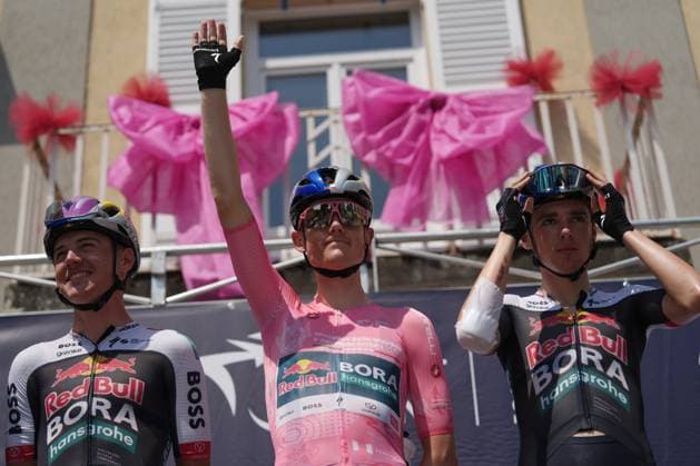 Tuckwell Luke of Red Bull - Bora - Hansgrohe Rookies pink jersey during the stage 6 of the Giro Next Gen 2025, Ovada (Al) Acqui Terme (Al), 155 km, Italy - Friday, June 20, 2025. - cycling.  Copyright: xGianxMattiaxD Alberto LaPressex