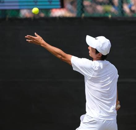 Nottingham Tennis Centre Nottingham, England - Shintaro Mochizuki serves to Colton Smith during the match at the Lexus Nottingham Tennis Open, Quarterfinals, June 20th 2025. (Paul Bonser SPP) Copyright: xPaulxBonser SPPx spp-en-PaBo-Lexus Nottingham Open 1052