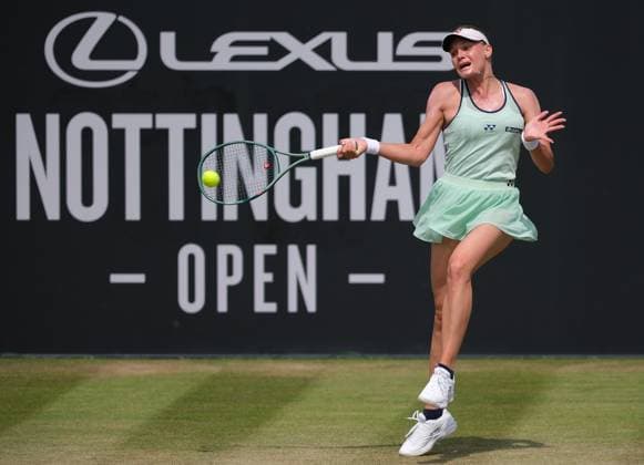 Nottingham Tennis Centre Nottingham, England - Dayana Yastremska returns to Leylah Fernandez during the match at the Lexus Nottingham Tennis Open, Dayana Yastremska won 6-3 7-6, Quarterfinals, June 20th 2025. (Paul Bonser SPP) Copyright: xPaulxBonser SPPx spp-en-PaBo-Lexus Nottingham Open 1073