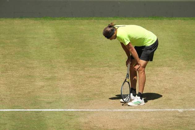 photo : Alexander ZVEREV (GER) ist kurz nach Spielbeginn verletzt Tennis-Turnier Terra Wortmann Cup im Gerry Weber Sportpark (OWL-Arena) in Halle Westfalen am Fr. 20.06.2025