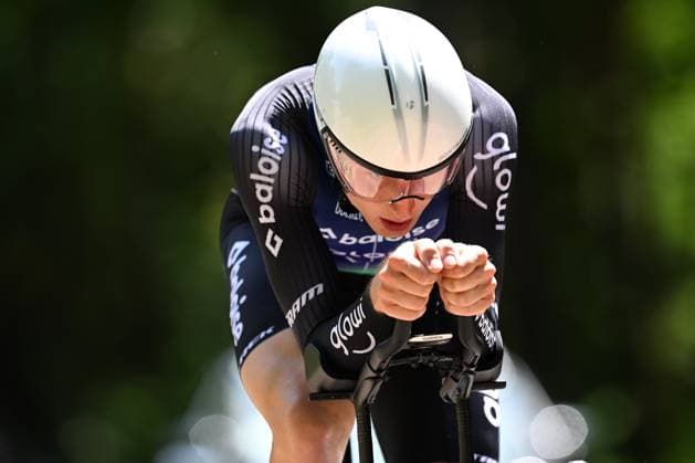 Baloise Belgium Tour 2025 Stage 3 HAM, BELGIUM - JUNE 20 : Hillen Michiel (BEL) of Baloise Glowi Lions during stage 3 of the 94th edition of Baloise Tour of Belgium an UCI ProSeries 2.Pro Individual Time Trial stage for Men Elite of 9.7 km with start in Tessenderlo and finish in Ham on June 20, 2025 in Ham, Belgium, 20 06 2025 Ham Belgium  Copyright: xTomasxSiskx