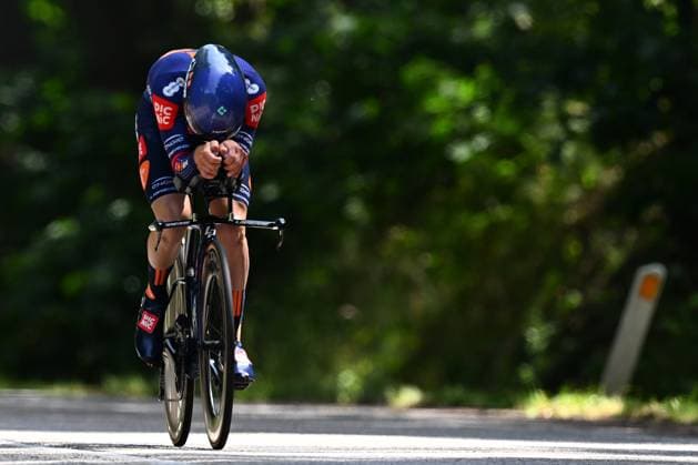 Baloise Belgium Tour 2025 Stage 3 HAM, BELGIUM - JUNE 20 : Van Der Werff Thom (NED) of Team Picnic PostNL during stage 3 of the 94th edition of Baloise Tour of Belgium an UCI ProSeries 2.Pro Individual Time Trial stage for Men Elite of 9.7 km with start in Tessenderlo and finish in Ham on June 20, 2025 in Ham, Belgium, 20 06 2025 Ham Belgium  Copyright: xTomasxSiskx