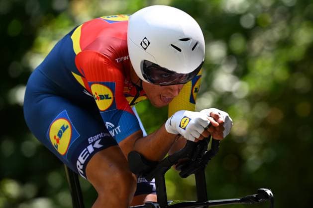 Baloise Belgium Tour 2025 Stage 3 HAM, BELGIUM - JUNE 20 : Alvarez Hector (ESP) of Lidl - Trek during stage 3 of the 94th edition of Baloise Tour of Belgium an UCI ProSeries 2.Pro Individual Time Trial stage for Men Elite of 9.7 km with start in Tessenderlo and finish in Ham on June 20, 2025 in Ham, Belgium, 20 06 2025 Ham Belgium  Copyright: xTomasxSiskx