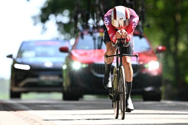 Baloise Belgium Tour 2025 Stage 3 HAM, BELGIUM - JUNE 20 : Giddings Joshua (GBR) of Lotto during stage 3 of the 94th edition of Baloise Tour of Belgium an UCI ProSeries 2.Pro Individual Time Trial stage for Men Elite of 9.7 km with start in Tessenderlo and finish in Ham on June 20, 2025 in Ham, Belgium, 20 06 2025 Ham Belgium  Copyright: xTomasxSiskx