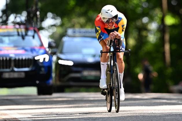 Baloise Belgium Tour 2025 Stage 3 HAM, BELGIUM - JUNE 20 : Declercq Tim (BEL) of Lidl - Trek during stage 3 of the 94th edition of Baloise Tour of Belgium an UCI ProSeries 2.Pro Individual Time Trial stage for Men Elite of 9.7 km with start in Tessenderlo and finish in Ham on June 20, 2025 in Ham, Belgium, 20 06 2025 Ham Belgium  Copyright: xTomasxSiskx