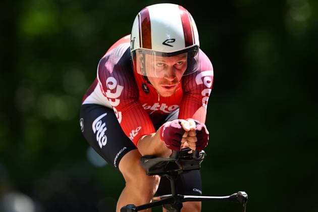 Baloise Belgium Tour 2025 Stage 3 HAM, BELGIUM - JUNE 20 : Taminiaux Lionel (BEL) of Lotto during stage 3 of the 94th edition of Baloise Tour of Belgium an UCI ProSeries 2.Pro Individual Time Trial stage for Men Elite of 9.7 km with start in Tessenderlo and finish in Ham on June 20, 2025 in Ham, Belgium, 20 06 2025 Ham Belgium  Copyright: xTomasxSiskx