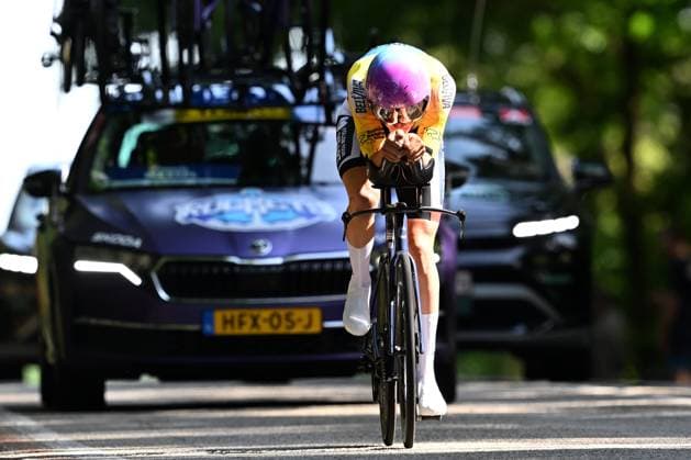 Baloise Belgium Tour 2025 Stage 3 HAM, BELGIUM - JUNE 20 : Mouris Wessel (NED) of Unibet Tietema Rockets during stage 3 of the 94th edition of Baloise Tour of Belgium an UCI ProSeries 2.Pro Individual Time Trial stage for Men Elite of 9.7 km with start in Tessenderlo and finish in Ham on June 20, 2025 in Ham, Belgium, 20 06 2025 Ham Belgium  Copyright: xTomasxSiskx