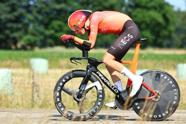 British Ben Turner of Ineos Grenadiers pictured in action during the third stage of the Baloise Belgium Tour cycling race, a 9,7km individual time trial from Tessenderlo to Ham, Friday 20 June 2025. The Baloise Belgium Tour takes place from 18 to 22 June. DAVIDxPINTENS  x127451806x