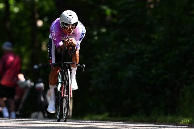 Baloise Belgium Tour 2025 Stage 3 HAM, BELGIUM - JUNE 20 : Baroncini Filippo (ITA) of UAE Team Emirates during stage 3 of the 94th edition of Baloise Tour of Belgium an UCI ProSeries 2.Pro Individual Time Trial stage for Men Elite of 9.7 km with start in Tessenderlo and finish in Ham on June 20, 2025 in Ham, Belgium, 20 06 2025 Ham Belgium  Copyright: xTomasxSiskx