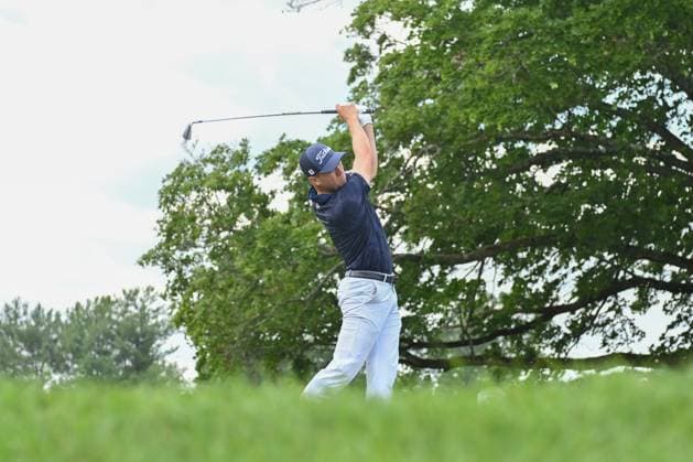 June 20, 2025: Justin Thomas hits his tee shot on the fifth hole during the second round of the Travelers Golf Championship in Cromwell, Connecticut. CSM Cromwell USA - ZUMAc04_ 20250620_zma_c04_014 Copyright: xGregoryxVasilx