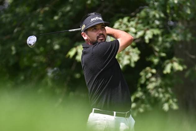 June 20, 2025: Jason Day hits his tee shot on the 12th hole during the second round of the Travelers Golf Championship in Cromwell, Connecticut. CSM Cromwell USA - ZUMAc04_ 20250620_zma_c04_046 Copyright: xGregoryxVasilx