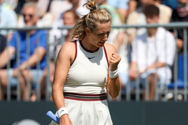 Bad Homburg am 21.06.2025 Tennis Damen Turnier WTA, Tennis Damen 500 Bad Homburg Open powered by Solarwatt 2025, Match Cat McNally (USA) gegen Viktoria Azarenka v.l., Viktoria Azarenka ballt die Faust Copyright: JoaquimxFerreira