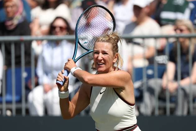 Bad Homburg am 21.06.2025 Tennis Damen Turnier WTA, Tennis Damen 500 Bad Homburg Open powered by Solarwatt 2025, Match Cat McNally (USA) gegen Viktoria Azarenka v.l., Viktoria Azarenka enttaeuscht, enttaeuscht schauend, dissapointed, traurig, frustiert, frust, gefrustet Copyright: JoaquimxFerreira