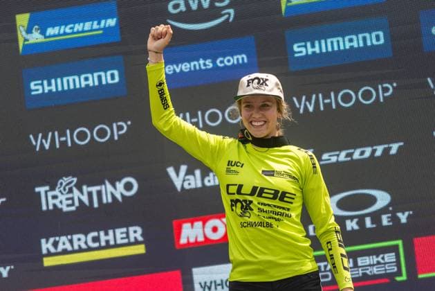 Whoop Mountainbike Downhill Worldcup Val di Sole ZIERL Rosa at Whoop Mountainbike Downhill Worldcup Val di Sole, 21.06.2025,in , Foto: Sebastian Sternemann