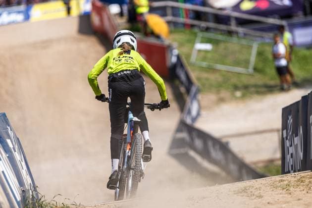 Whoop Mountainbike Downhill Worldcup Val di Sole ZIERL Rosa Winner of the Race at Whoop Mountainbike Downhill Worldcup Val di Sole, 21.06.2025,in , Foto: Sebastian Sternemann