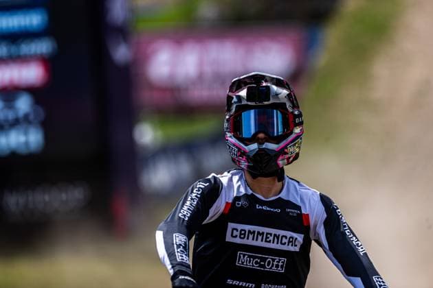 Whoop Mountainbike Downhill Worldcup Val di Sole ALRAN Till COMMENCAL MUC-OFF BY RIDING ADDICTIONat Whoop Mountainbike Downhill Worldcup Val di Sole, 21.06.2025,in , Foto: Sebastian Sternemann