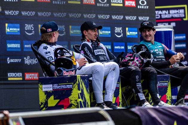 Whoop Mountainbike Downhill Worldcup Val di Sole ALRAN Till COMMENCAL MUC-OFF BY RIDING ADDICTIONat Whoop Mountainbike Downhill Worldcup Val di Sole, 21.06.2025,in , Foto: Sebastian Sternemann
