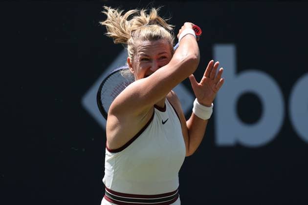 Bad Homburg am 21.06.2025 Tennis Damen Turnier WTA, Tennis Damen 500 Bad Homburg Open powered by Solarwatt 2025, Match Cat McNally (USA) gegen Victoria Azarenka v.l., Victoria Azarenka spielt eine Vorhand. Copyright: JoaquimxFerreira
