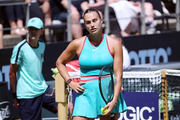 Aryna Sabalenka (BLR) enttäuscht im Steffi Graf Stadion Halbfinale HYLO Berlin Tennis Open Damen auf Rasen 21.06.2025