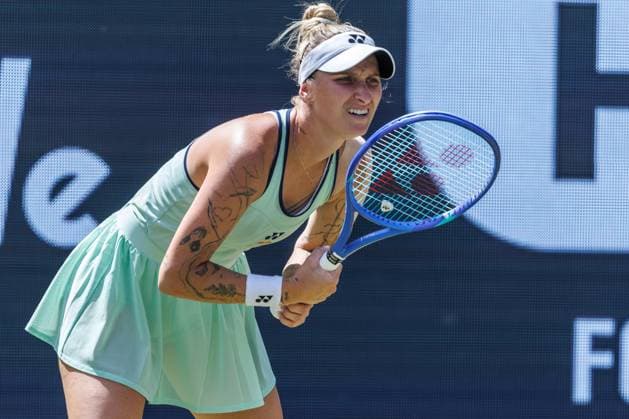 21.06.2025 Tennis: WTA, Tennis Damen Tour- Berlin, Einzel, Damen, Halbfinale, Marketa Vondrousova (CZE) - Samsonova (Russland), Steffi-Graf-Stadion. Marketa Vondrousova retourniert einen Ball. Tennis: WTA-Tour- Berlin