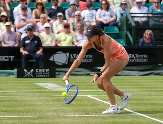 21st June 2025; Lexus Nottingham Tennis Centre, Nottingham, England; Lexus Nottingham Open, Day 6; Magda Linette plays a drop shot to Dayana Yastremska during their semi final match  ActionPlus12803478 PaulxBonser