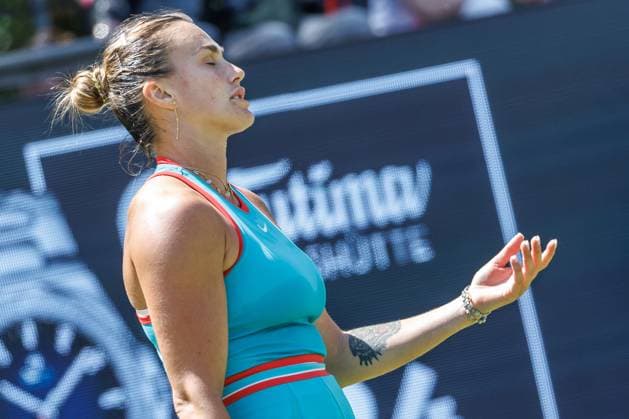 21.06.2025 Tennis: WTA, Tennis Damen Tour- Berlin, Einzel, Damen, Halbfinale, Marketa Vondrousova (CZE) - Samsonova (Russland), Steffi-Graf-Stadion. Aryna Sabalenka aergert sich über den Ballverlust. Tennis: WTA-Tour- Berlin